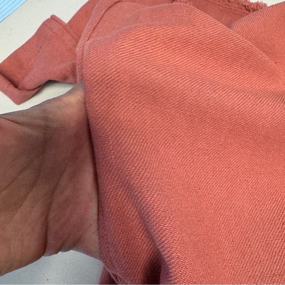 Raquel Allegra Rust Red Fringe Neck Cotton Boho Minimalist Dress - Picture 12 of 15